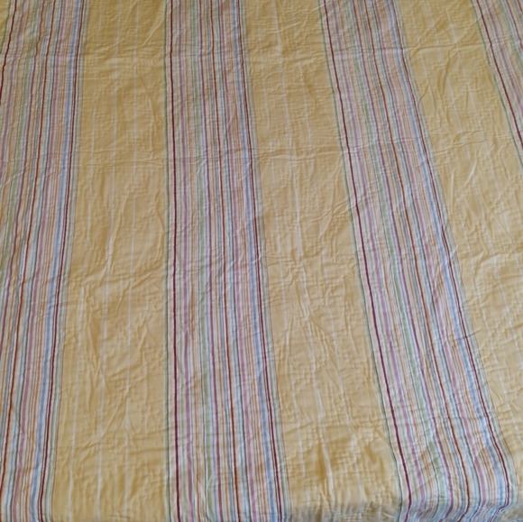 Pottery Barn Yellow Cotton Stripe Hand-stitched Quilt - Picture 4 of 15